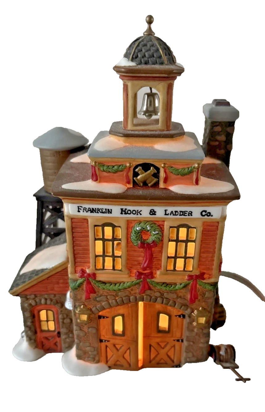Dept 56 Franklin 1998 Hook & Ladder Co Fire House New England Christmas Village